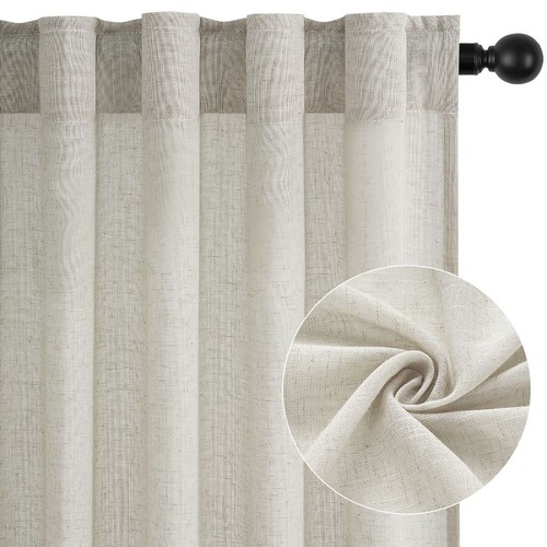 Topfinel oatmeal linen sheer - oatmeal,