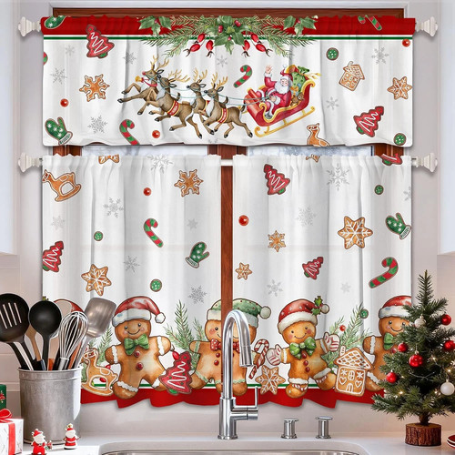 Christmas kitchen curtains - kitchen,