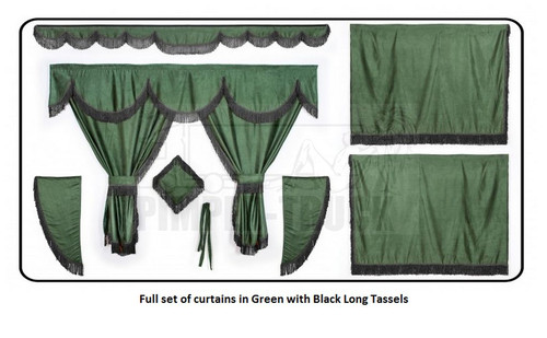 Truck curtains for - curtains, green