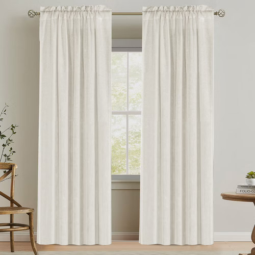 Natural linen rod pocket - natural,