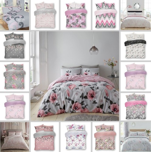 Reversible pink duvet set - reversible,