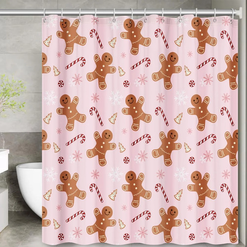 Christmas shower curtain set - christmas,