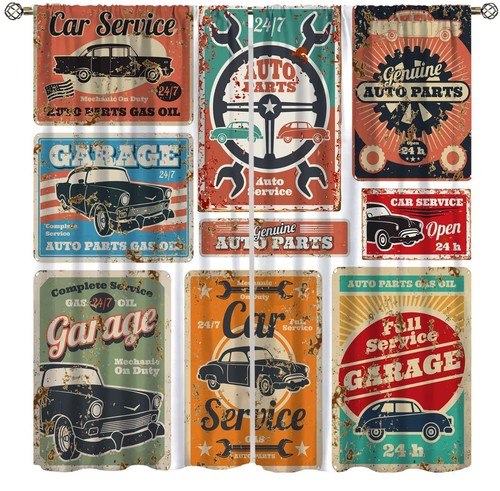 Garage curtains vintage man - garage,